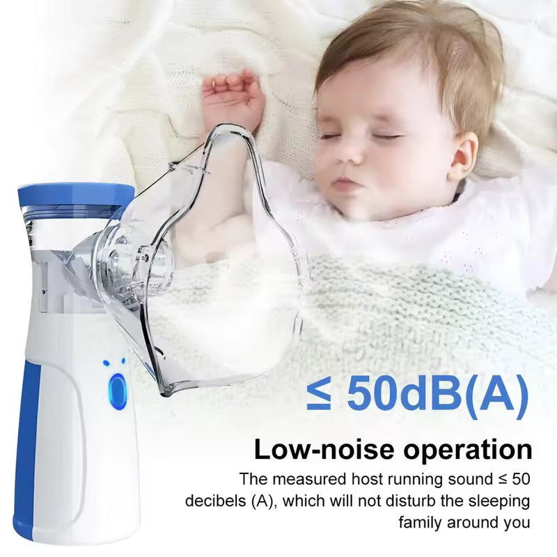 Rechargeable Portable Mesh Nebulizer – Silent Ultrasonic Atomizer for Home & Travel
