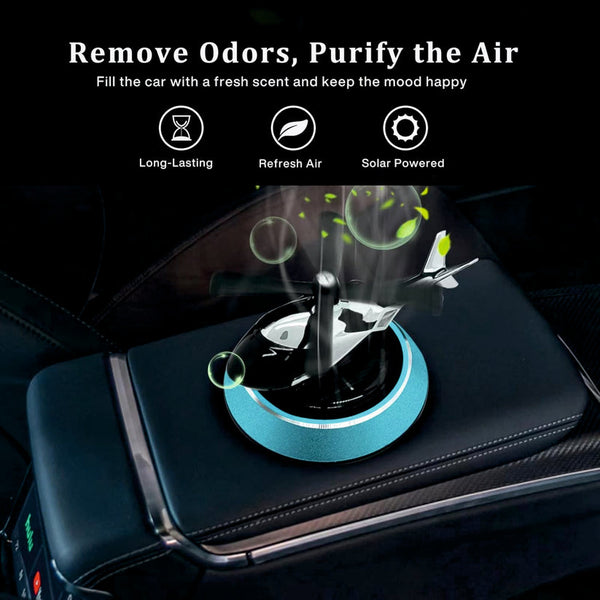 Helicopter Design Solar Powered Rotating Fan Car Air Freshener